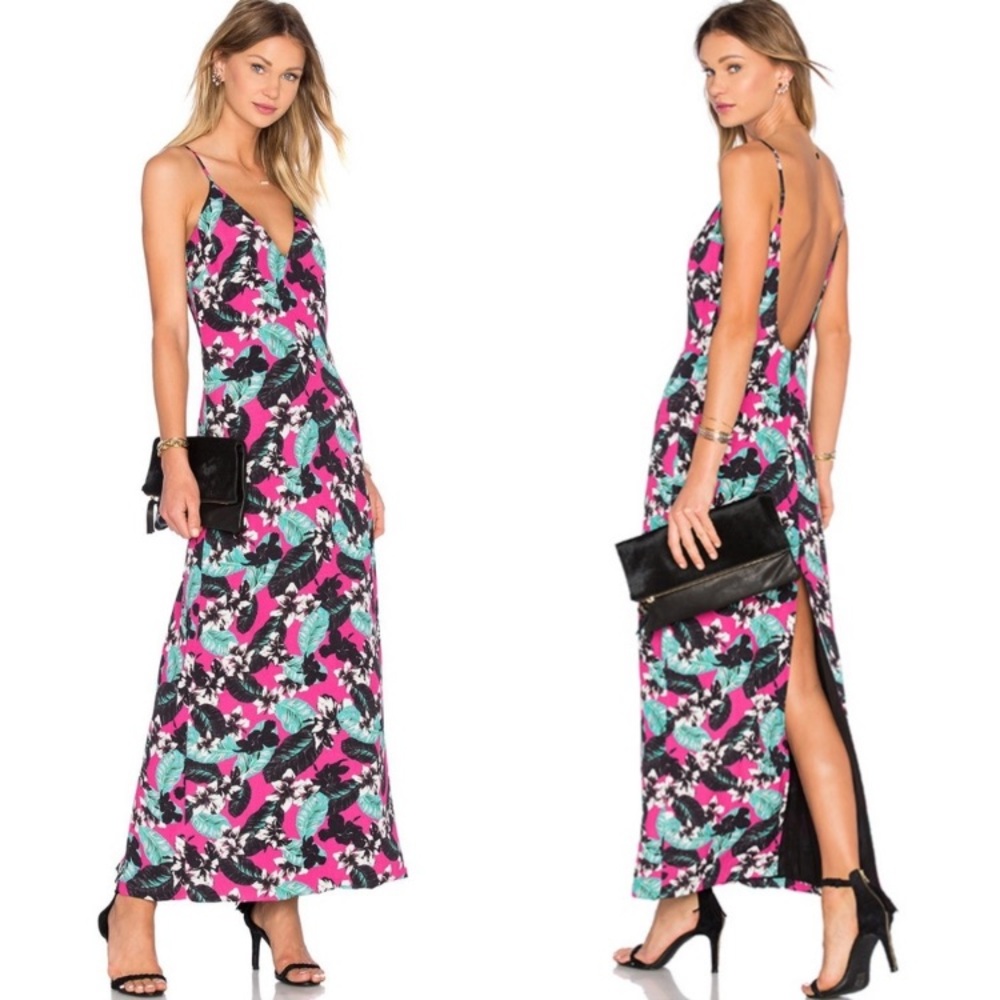 NBD REVOLVE  XNaven Tropical Plunge Maxi Dress womens- XS